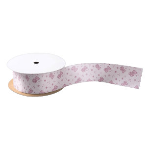 Teddybärhintergrund Rosa Satinband