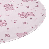 Teddybärhintergrund Rosa Schneidebrett (Ecke)