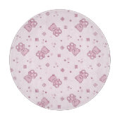 Teddybärhintergrund Rosa Schneidebrett (Vorderseite)