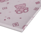 Teddybärhintergrund Rosa Schneidebrett (Ecke)