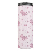 Teddybärhintergrund Rosa Thermosbecher (Rückseite)