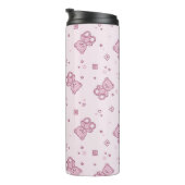 Teddybärhintergrund Rosa Thermosbecher (Nach rechts gedreht)