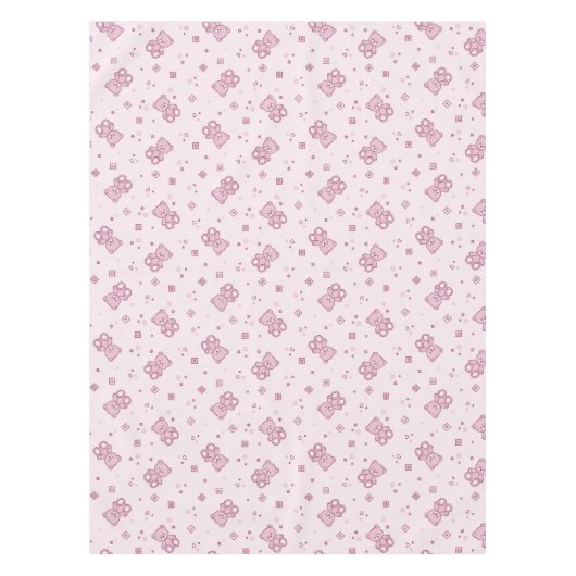 Teddybärhintergrund Rosa Tischdecke (Vorderseite)