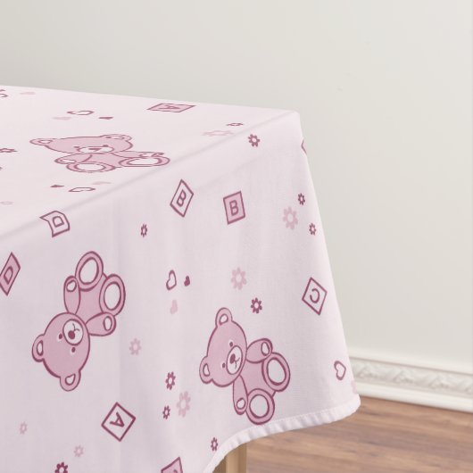 Teddybärhintergrund Rosa Tischdecke (Beispiel)