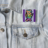 Teddybärkünstler mit Barett und Pinsel Button (Beispiel)