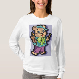 Teddybärkünstler mit Baskenmütze und Pinsel T-Shirt