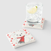 Teddybärn-Liebe Steinuntersetzer (Seitenansicht)