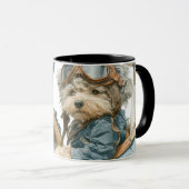 Teddybärpilot, altes Flugzeug Tasse (VorderseiteRechts)