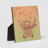 Teddybärs Herbstlaub Fotoplatte (Vorderseite)