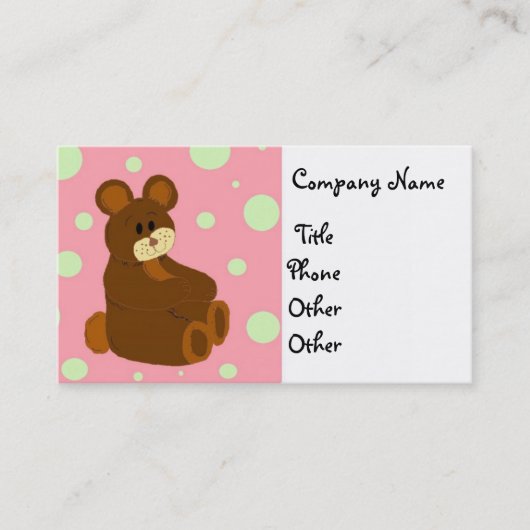 Teddybear Business Card Visitenkarte (Vorderseite)