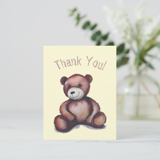 Teddybear Dankeschön Karte (Stehend Vorderseite)