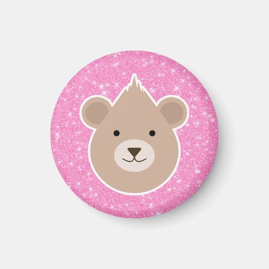 Teddybear Glitzer Magnet (Vorne)