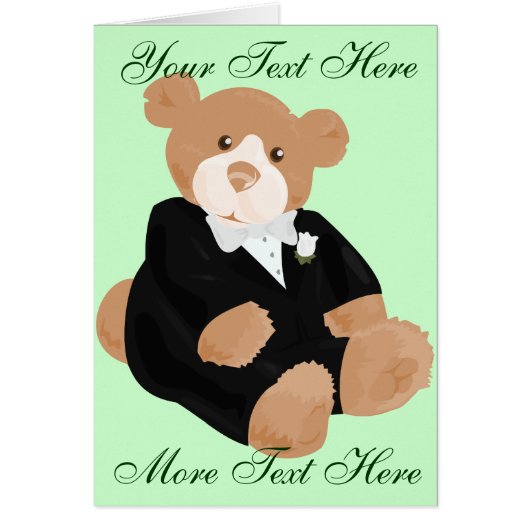 Teddybear Groom Card (Vorne)