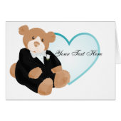 Teddybear Groom Card (Vorderseite (Horizontal))