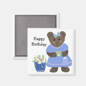 Teddybear Happy Birthday Design Magnet (Vorderseite/Rückseite)