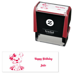Teddybear Happy Birthday selbst-inking Gummi Brief Permastempel