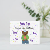 Teddybear Partys Time Einladung (Stehend Vorderseite)
