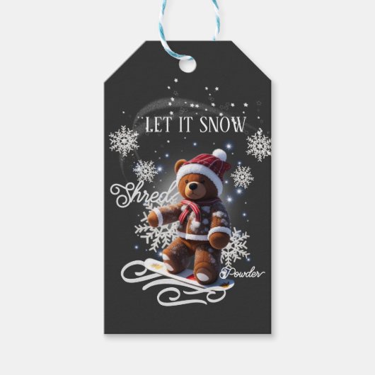 TeddyBear Snowboard/Shred/Gift Tag Geschenkanhänger (Vorderseite)