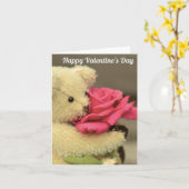 Teddybear with Rose Valentine's Day Karte (Gelbe Blume)