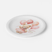 Teddymädchen 1. Geburtstag Papierplatten Beary Pappteller (Schrägansicht)