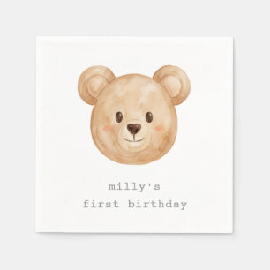 Teddypapier-Servietten zum 1. Geburtstag-Picknick Serviette