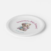 Teddyparty-Platte Baby Shower  Pappteller (Schrägansicht)
