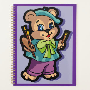 Teddypünktler mit Barett und Pinsel Planer