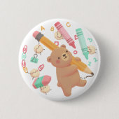 Teddy's Back to School Illustration Button (Vorderseite)
