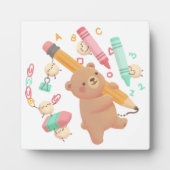 Teddy's Back to School Illustration Fotoplatte (Vorderseite)