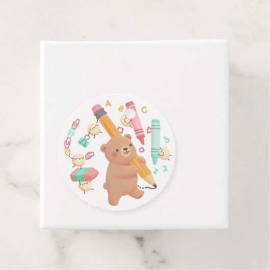 Teddy's Back to School Illustration Geschenkanhänger (Beispiel)