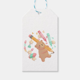 Teddy's Back to School Illustration Geschenkanhänger