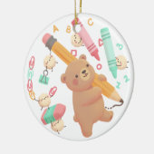 Teddy's Back to School Illustration Keramik Ornament (Links)