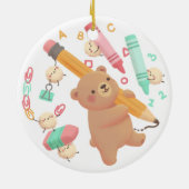 Teddy's Back to School Illustration Keramik Ornament (Hinten)