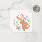 Teddy's Back to School Illustration Mitteilungskarte (Vorderseite/Rückseite Beispiel)