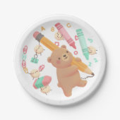Teddy's Back to School Illustration Pappteller (Vorderseite)