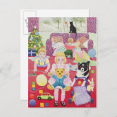 Teddy's Christmas Pajamas Feiertagspostkarte (Vorne/Hinten)