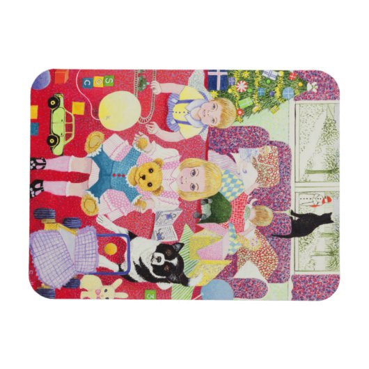 Teddy's Christmas Pajamas Magnet (Horizontal)