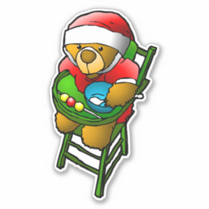 Teddys des Weihnachtsmanns Aufkleber