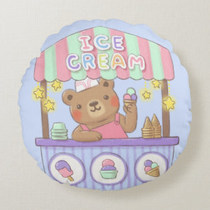 Teddy's Eiscafé Rundes Kissen