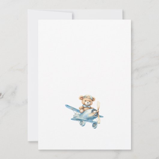 Teddy's erste Geburtstag Sky Safari Einladung (Rückseite)