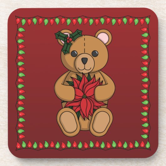 Teddy's Geschenk-Quadrat-Unterlage Untersetzer (Vorderseite)