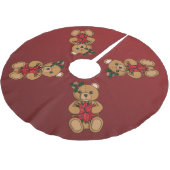 Teddy's Gift Tree Skirt Polyester Weihnachtsbaumdecke (Schrägansicht)