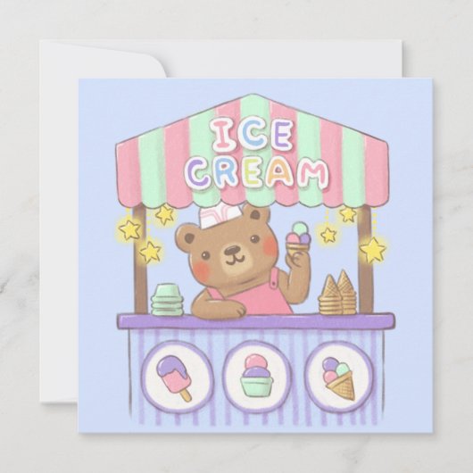 Teddy's Ice Cream Parlor Feiertagskarte (Vorderseite)