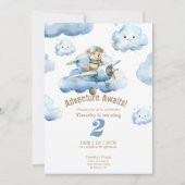 Teddy's Sky-High 2. Geburtstagsabenteuer Einladung (Vorderseite)