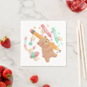Teddy's Zurück-zur-Schule-Illustration Serviette (Beispiel)