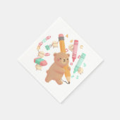 Teddy's Zurück-zur-Schule-Illustration Serviette (Ecke)