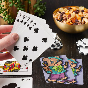 Teddyschöpfer mit Baskenmütze und Pinsel Spielkarten