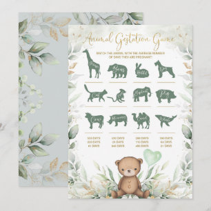 Teddytier-Baby-Shower-Spielkarte zur Tragzeit von  Einladung