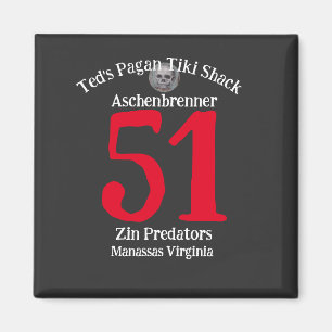 Ted's Pagan Tiki Shack Zin Raubtiere Manassas VA Magnet