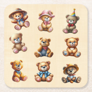 Teds Rechteckiger Pappuntersetzer
